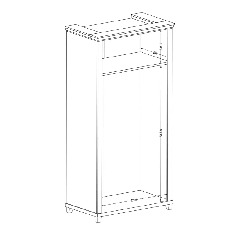 Armoire 2 portes Martin Vert et Bois