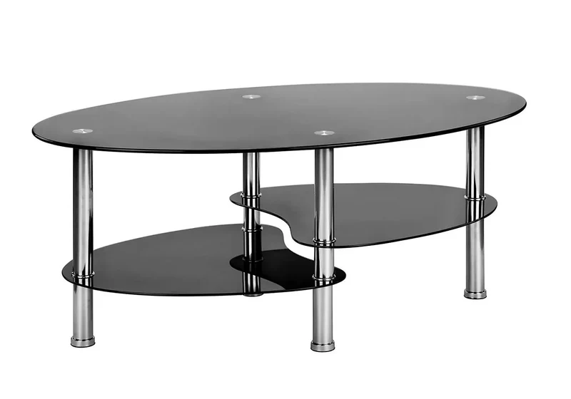 Table basse verre trempé noir - Tao