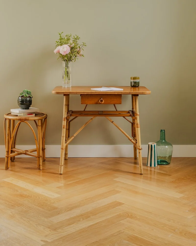 Edouard, le bureau vintage en rotin N°555