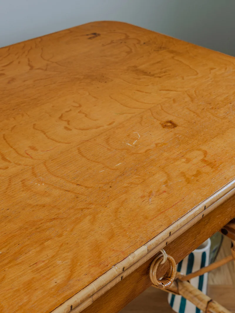 Edouard, le bureau vintage en rotin N°555
