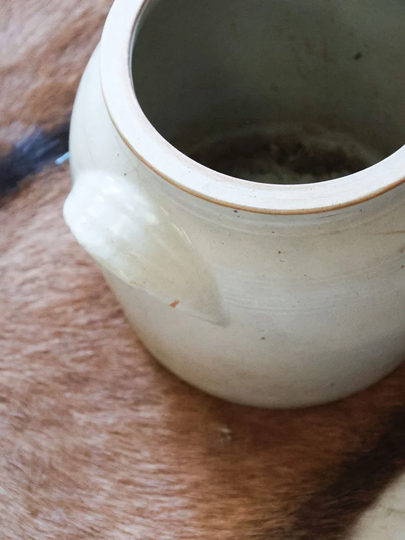 Edmond, le pot à confit en émail gris N°108