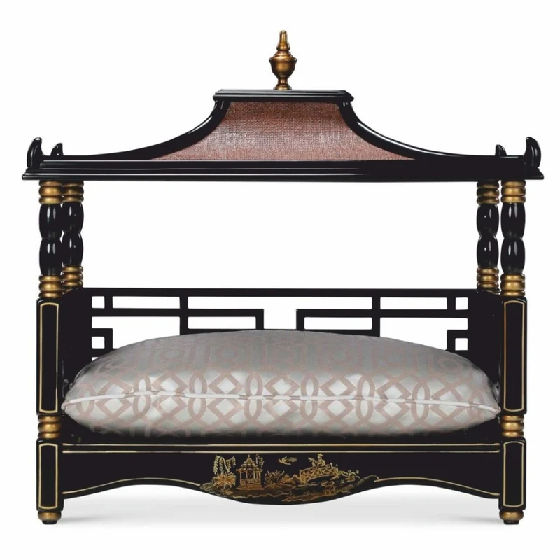 Casa Padrino Luxus Barock Hundebett im orientalischen Stil Schwarz / Gold