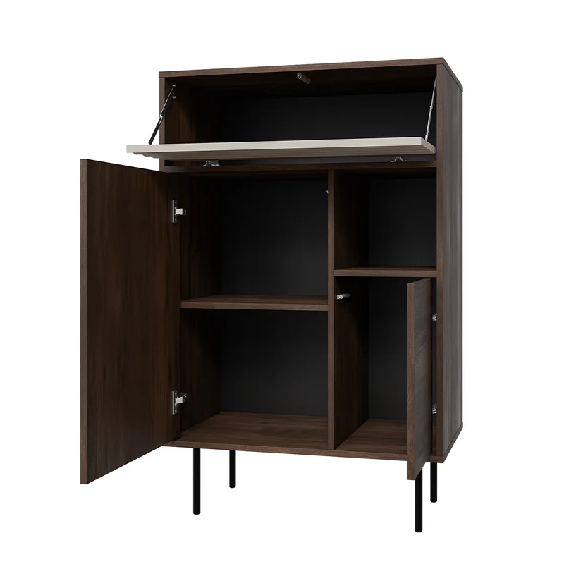 Buffet haut 3 portes Astra Bois foncé et Cachemire