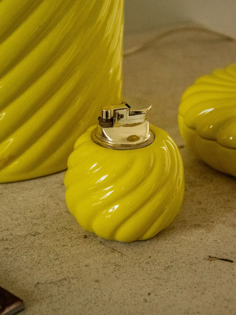 Julia, l'ensemble lampe, boîte et diffuseur en céramique jaune N°712