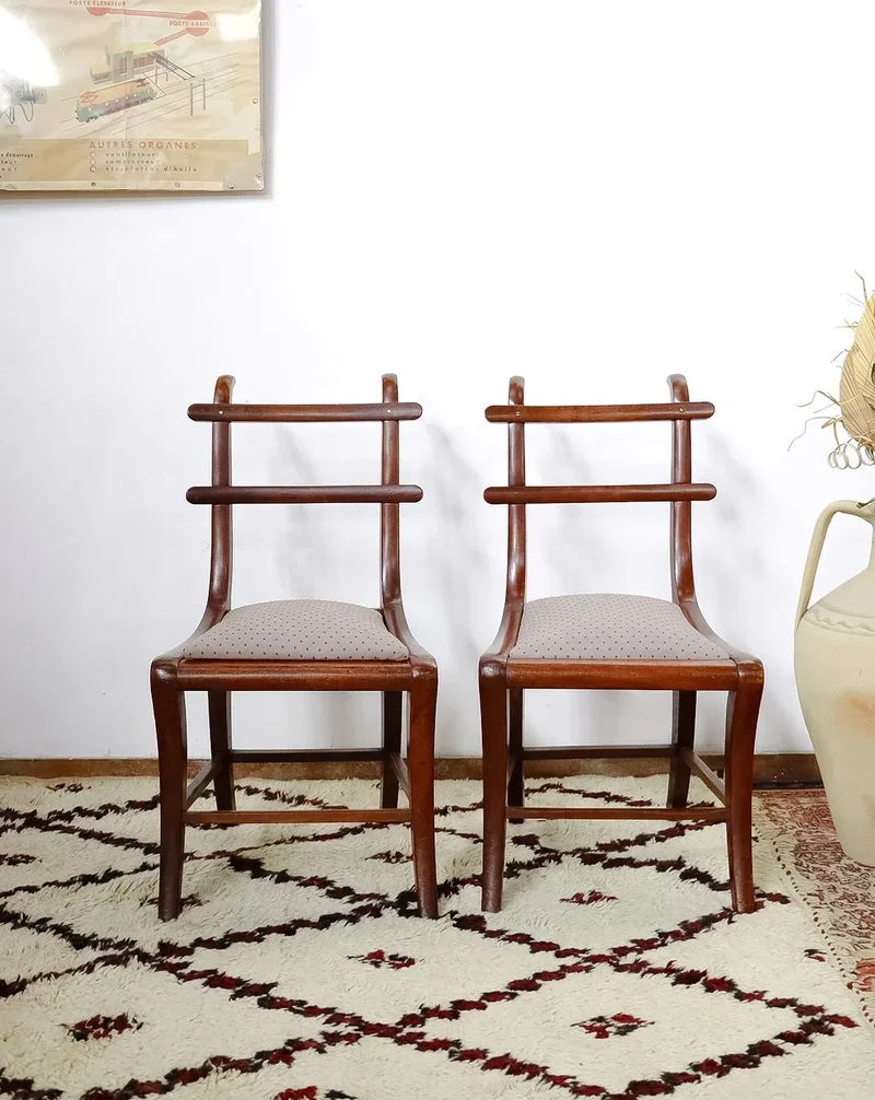 Claude, la paire de chaises en bois N°974
