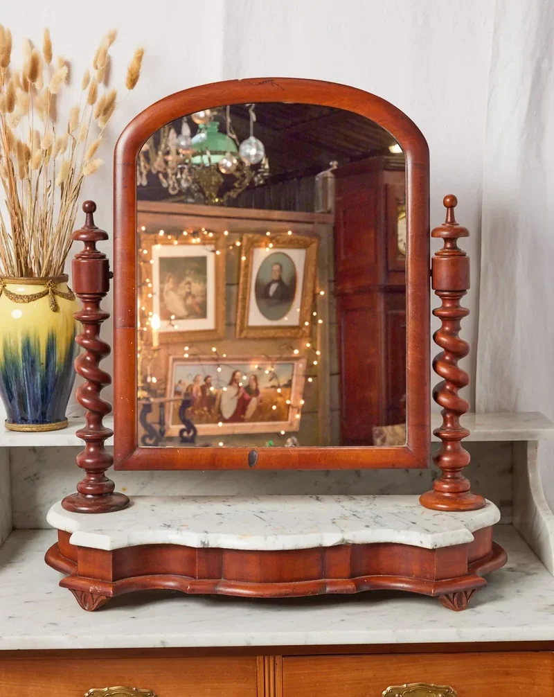 Georges, le miroir Art déco pour coiffeuse en marbre blanc N°991