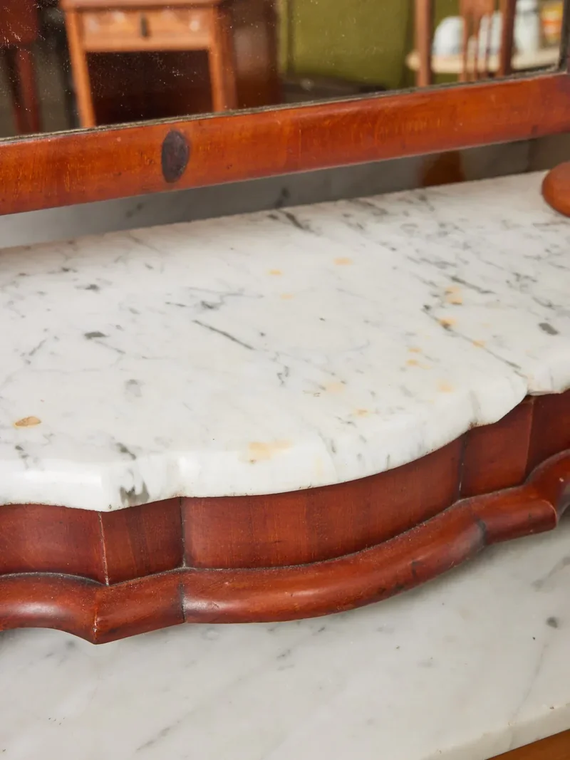 Georges, le miroir Art déco pour coiffeuse en marbre blanc N°991