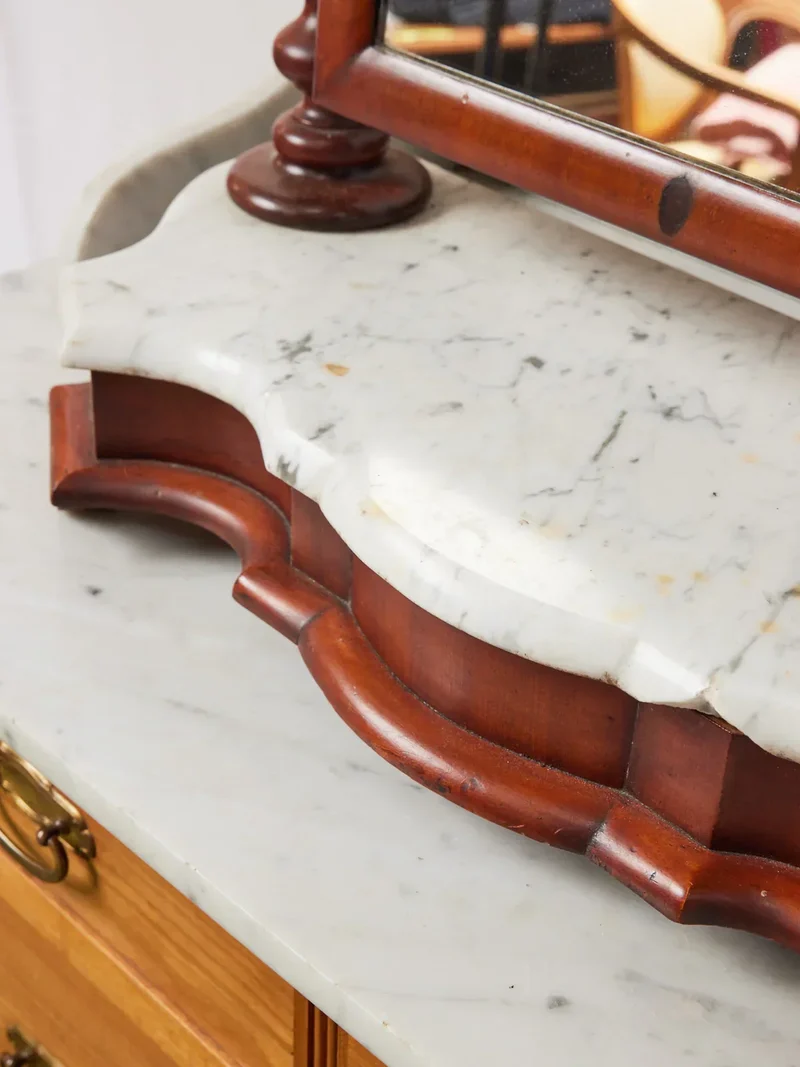 Georges, le miroir Art déco pour coiffeuse en marbre blanc N°991