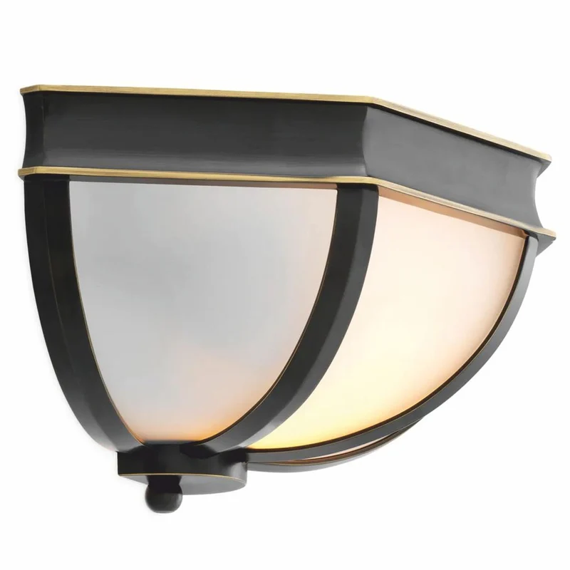 Casa Padrino Luxus Wandleuchte Bronze / Weiß 33 cm - Luxus Wandleuchten