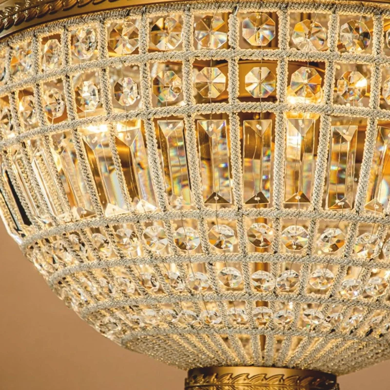 Casa Padrino Barock Kristall Kronleuchter Gold Ø 50 x H. 110 cm - Barock Leuchten