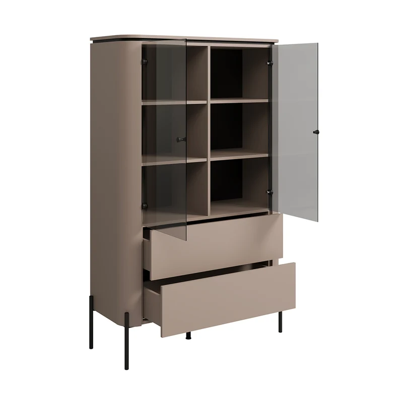 Vaisselier 2 portes 2 tiroirs Junon Taupe