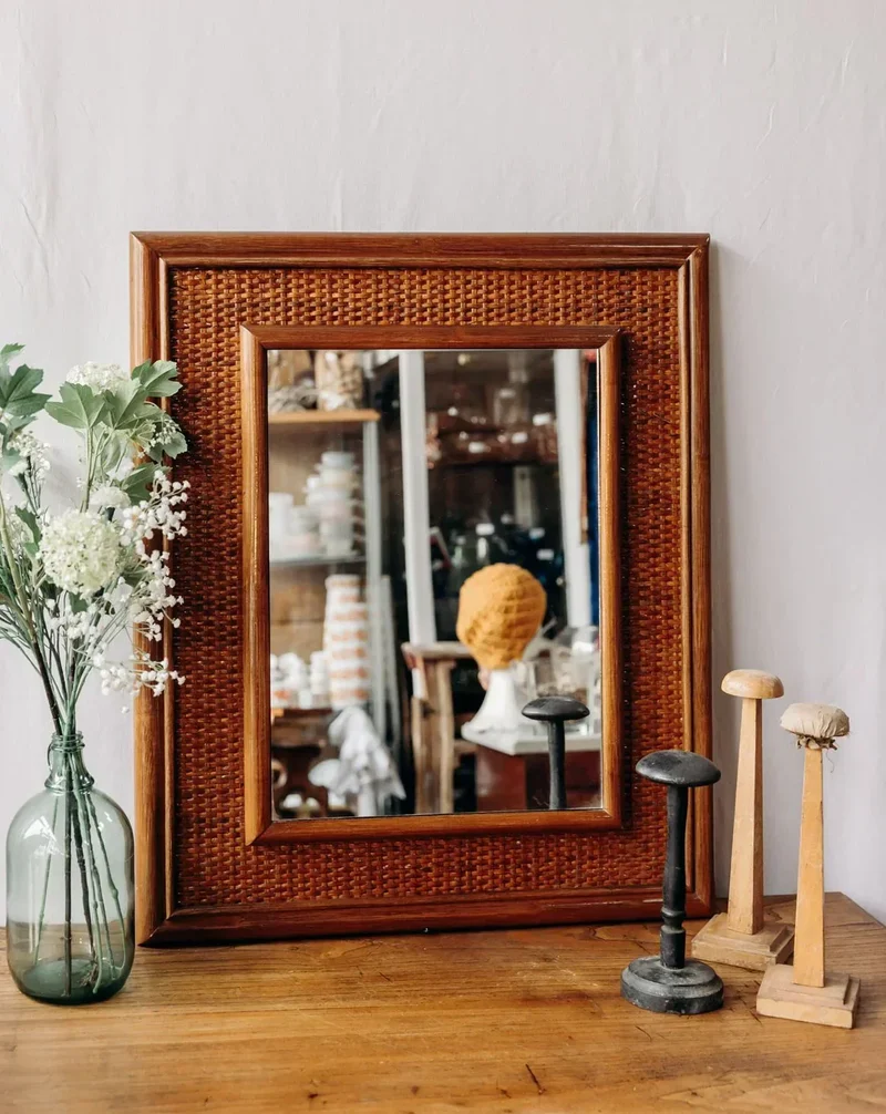 Georges, le grand miroir en rotin N°978