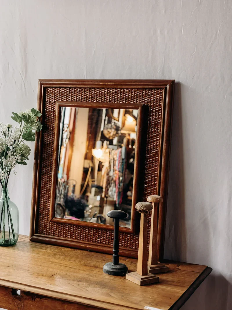 Georges, le grand miroir en rotin N°978