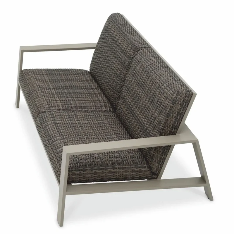Casa Padrino Luxus Kunstrattan Garten Sofa Grau 180 cm - Garten Möbel