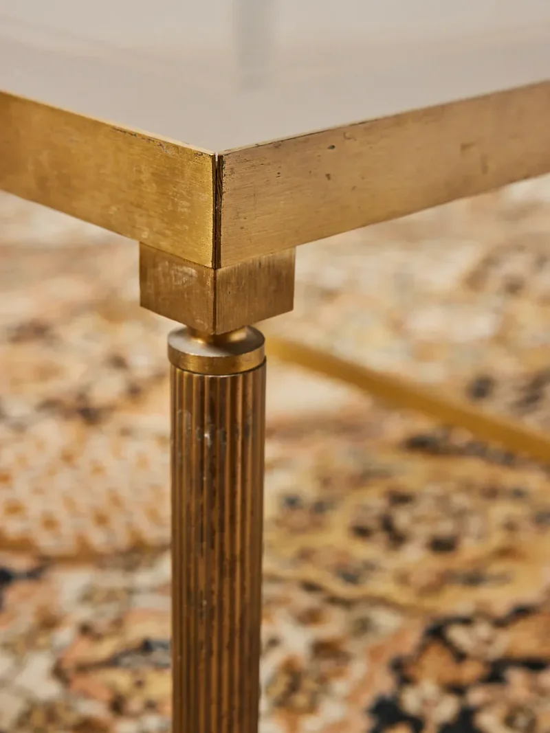 Hanna, les tables d'appoint en laiton et verre fumé N°800