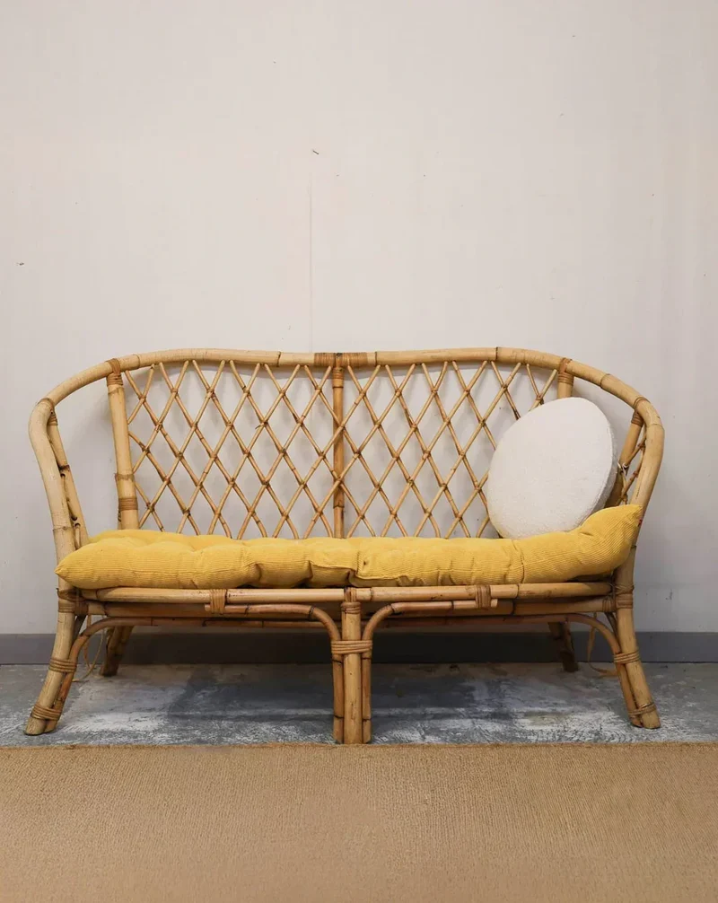 Martine, la banquette en rotin N°33