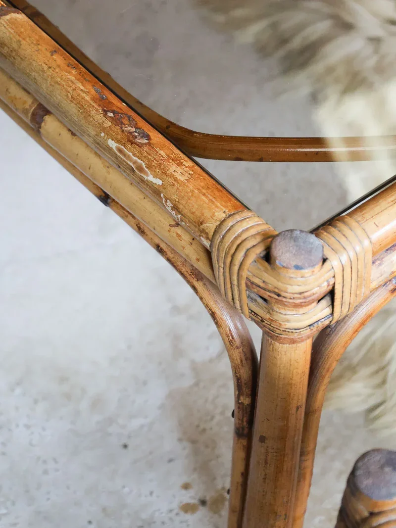 Léonie, la paire de tables basses en rotin N°432