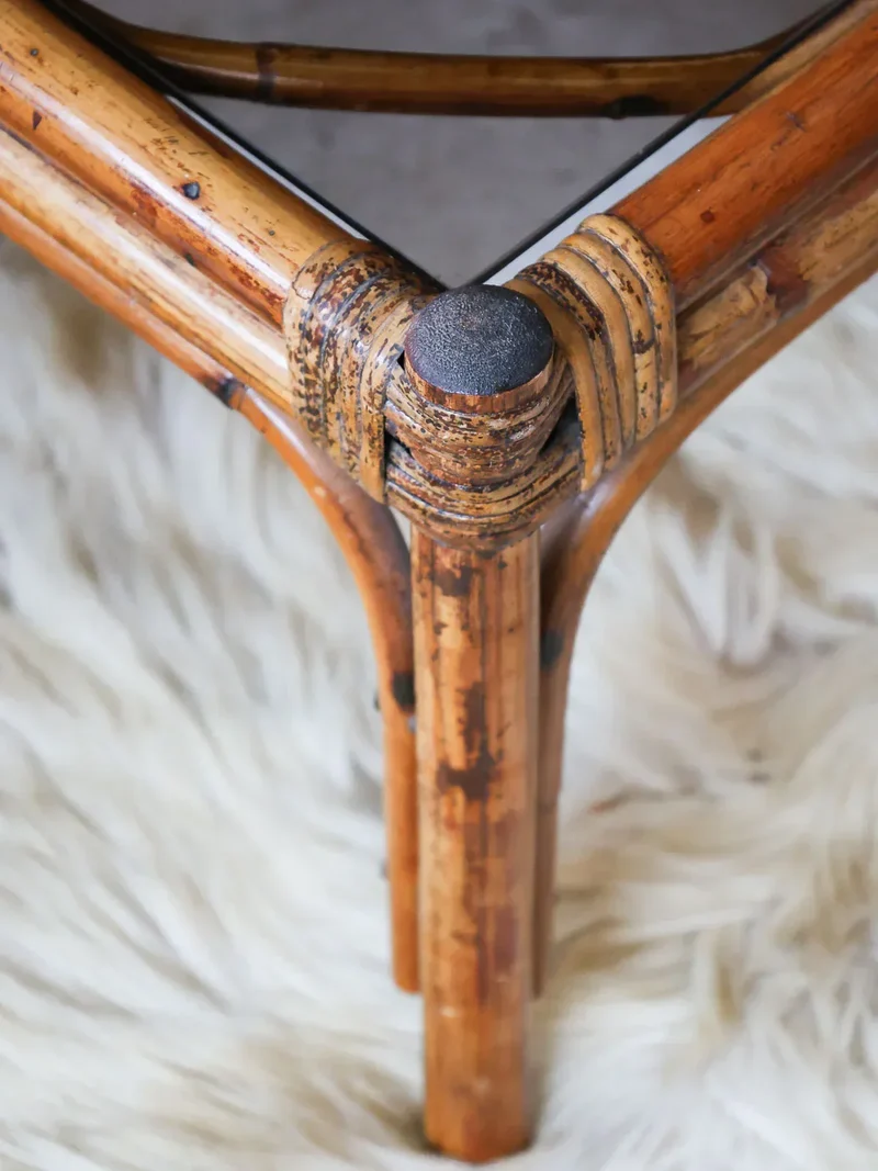 Léonie, la paire de tables basses en rotin N°432