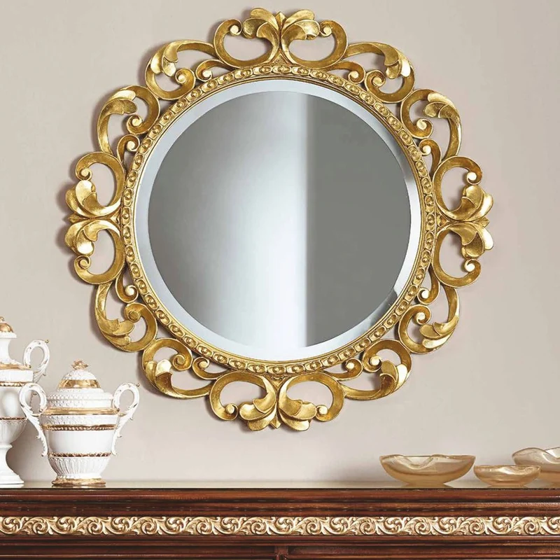 Casa Padrino Luxus Barock Spiegel Gold Ø 126 cm - Barock Möbel - Made in Italy