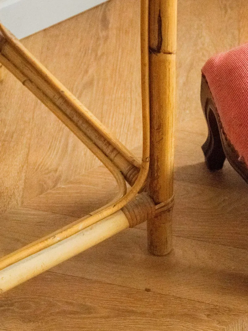 Hanna, la table d'appoint en rotin et verre N°802