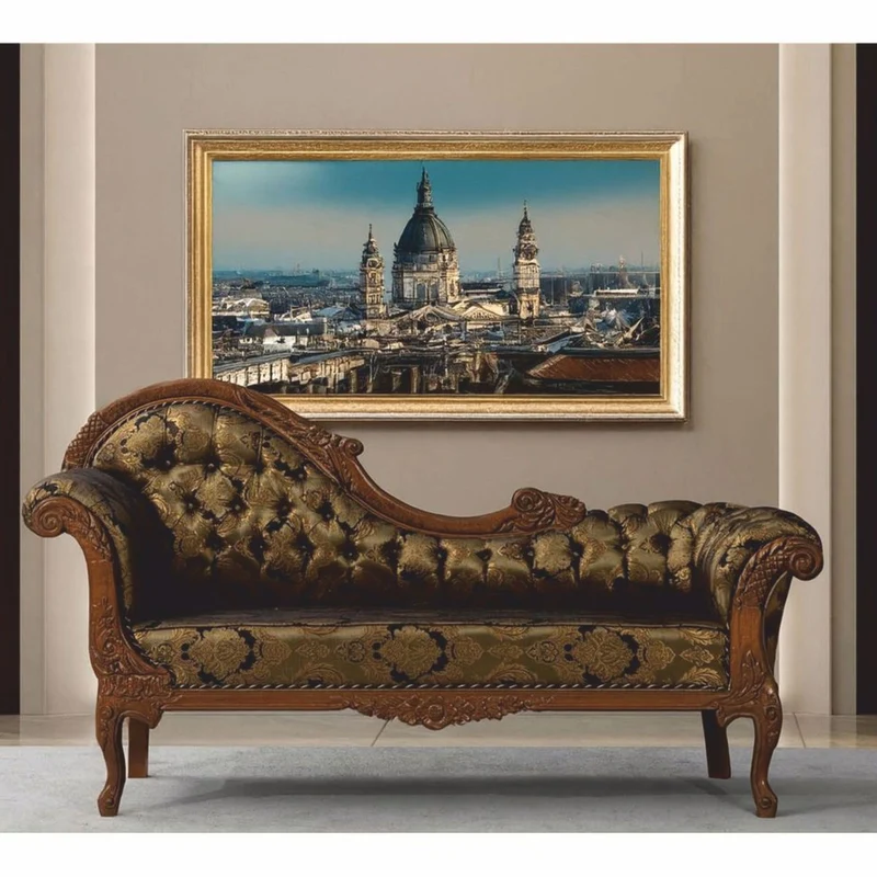 Casa Padrino Luxus Barock Sofa Linke Seite Gold / Schwarz / Braun 210 cm - Barock Möbel