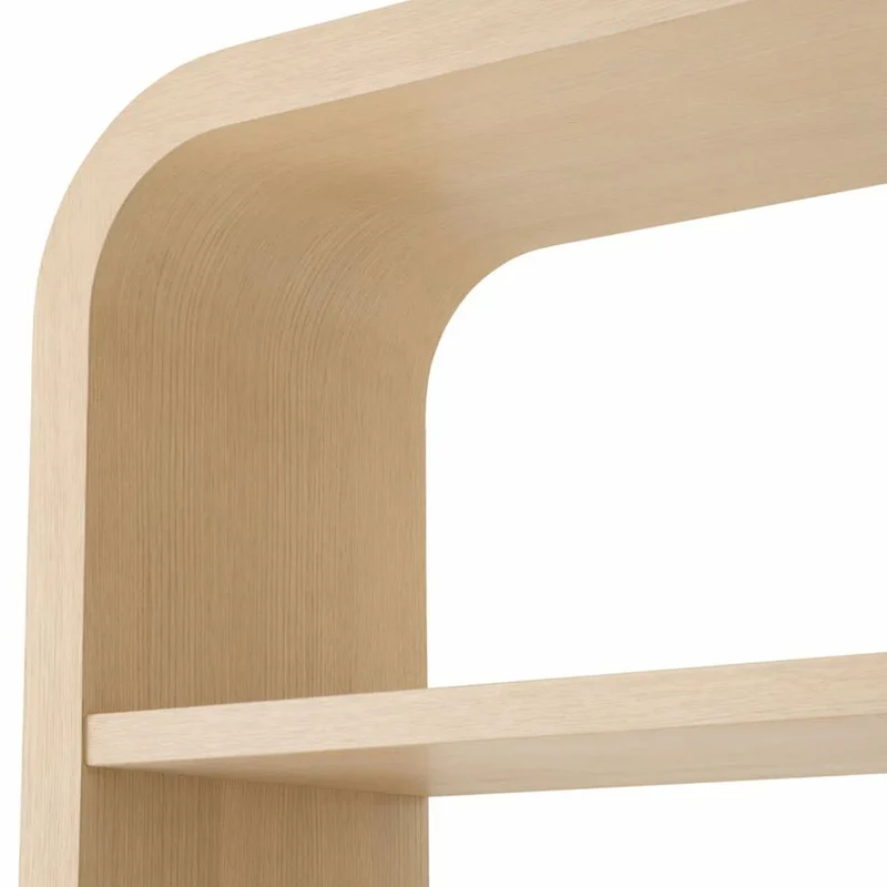Casa Padrino Luxus Regalschrank mit 2 Schubladen Naturfarben / Messing H. 210 cm
