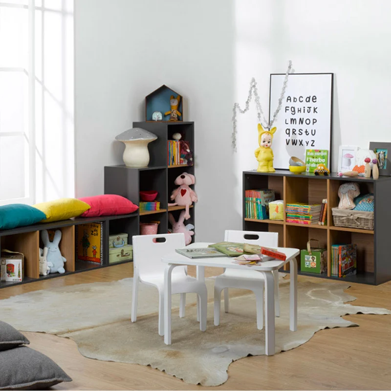 Bibliothèque enfant Junior Provence 3 cases - Gris