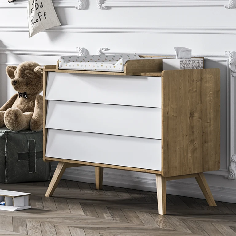 Commode 3 tiroirs Vox Vintage Bois Blanc