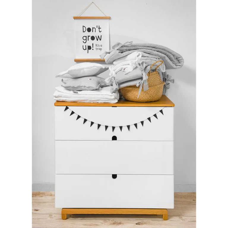 Commode 3 tiroirs Bellamy Nomi Blanc et bois