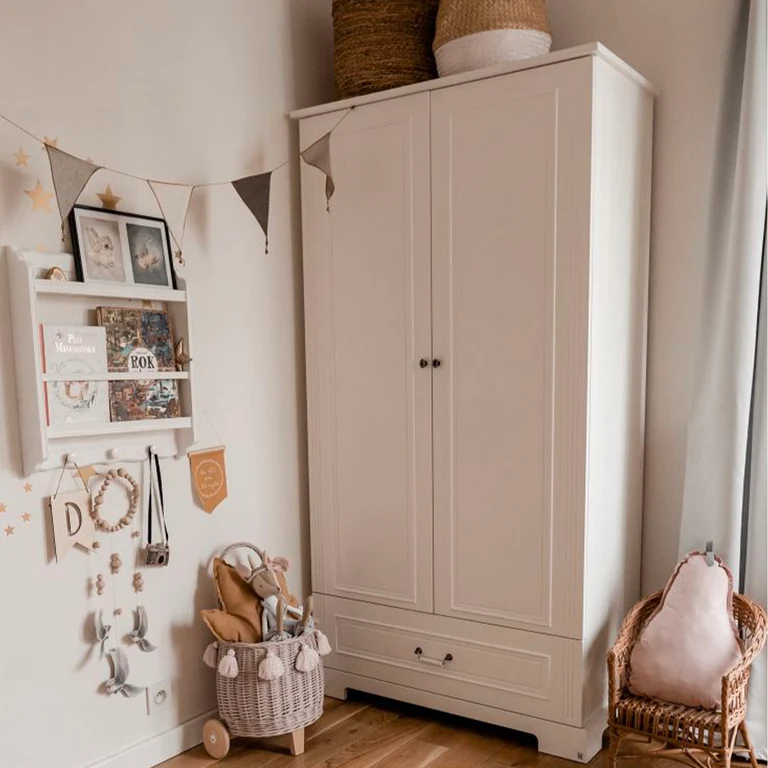 Armoire 2 portes 1 tiroir Bellamy Ines Blanc