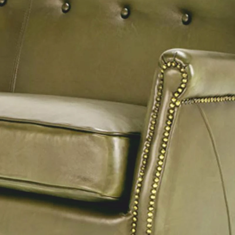 Casa Padrino Luxus Echtleder Sofa Grün / Schwarz 150 cm - Leder Möbel
