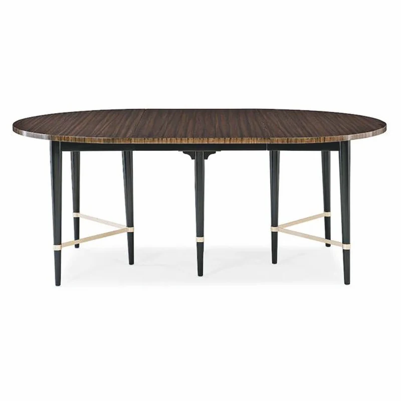 Casa Padrino Luxus Esstisch Dunkelbraun / Schwarz 122-182 cm - Ausziehbar