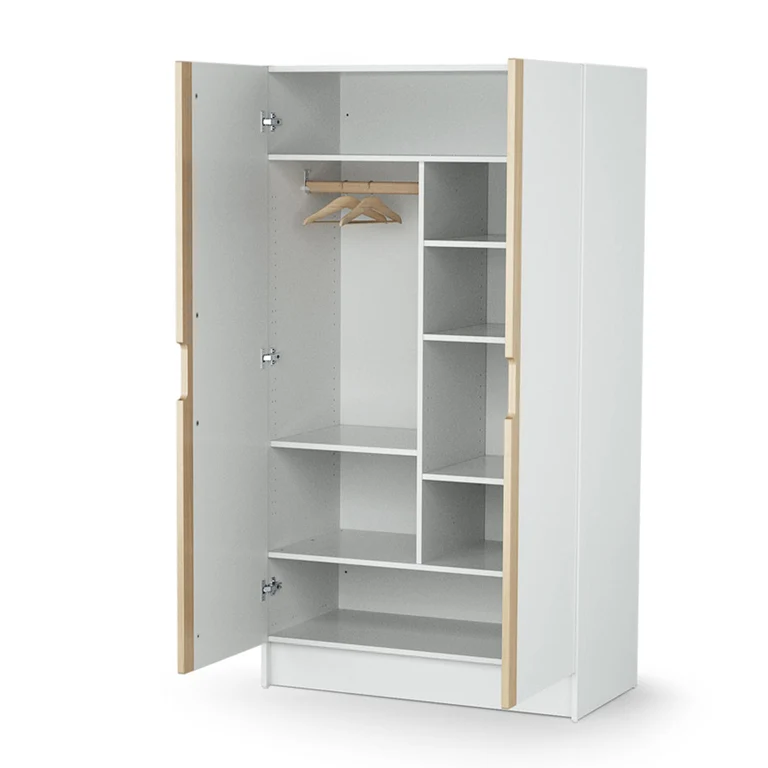 Armoire 2 portes AT4 Carrousel Blanc et hêtre