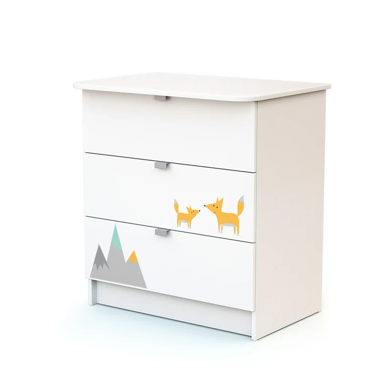 Commode 3 tiroirs avec plan à langer AT4 Webaby Renard