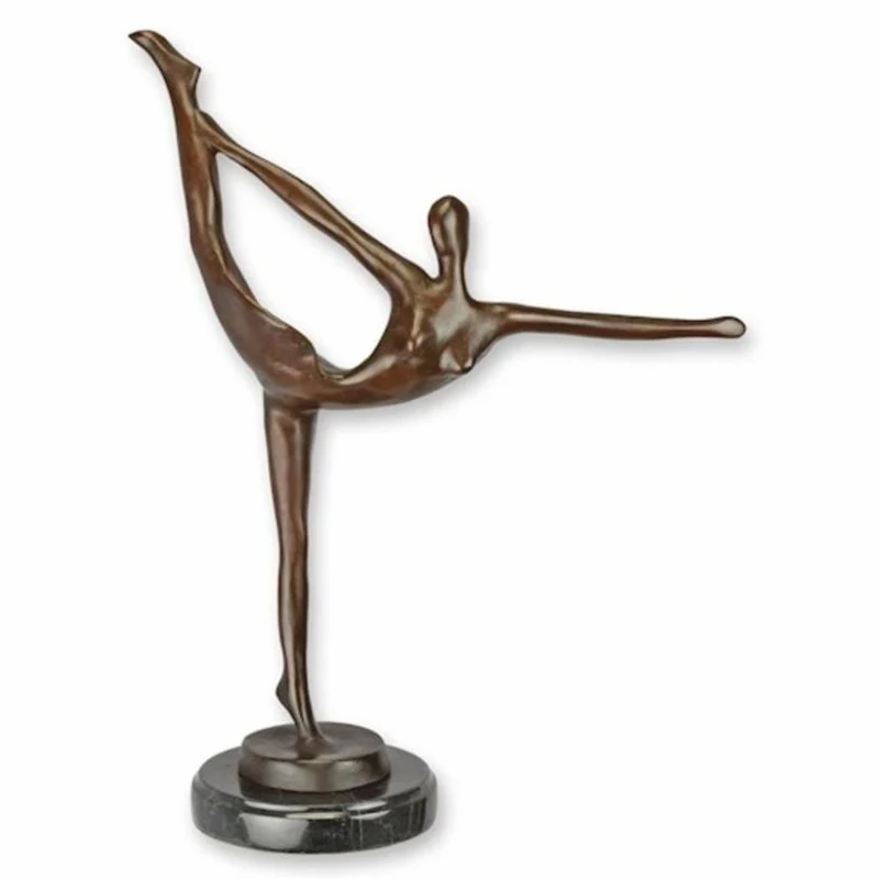 Casa Padrino Deko Figur Tänzerin Bronze / Schwarz H. 41,6 cm - Abstrakte Bronze Skulptur