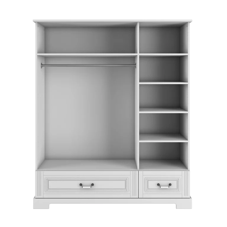 Armoire 3 portes 2 tiroirs Bellamy Ines Blanc