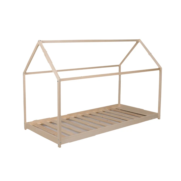 Lit cabane et sommier 70x140 Weber Industries Panda - Naturel