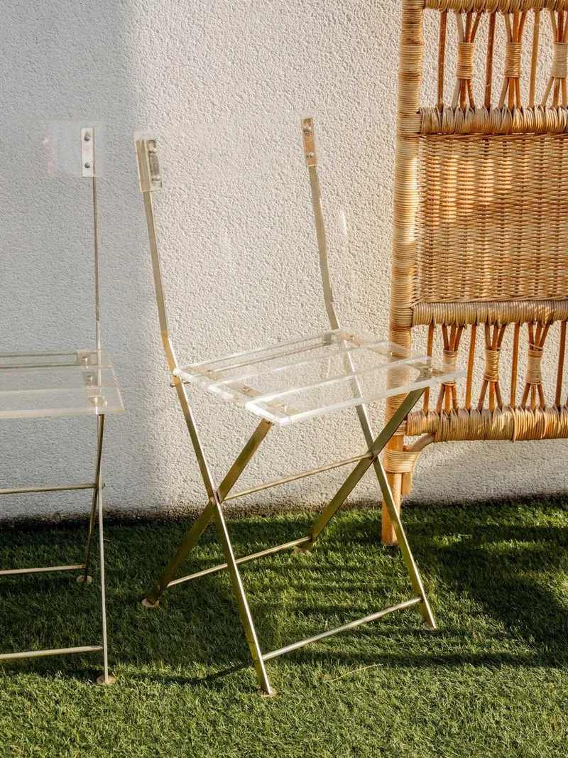 Alma, la paire de chaises pliantes en plexiglass N°1201