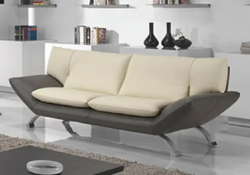 Canapé en cuir design bicolore - Bereni