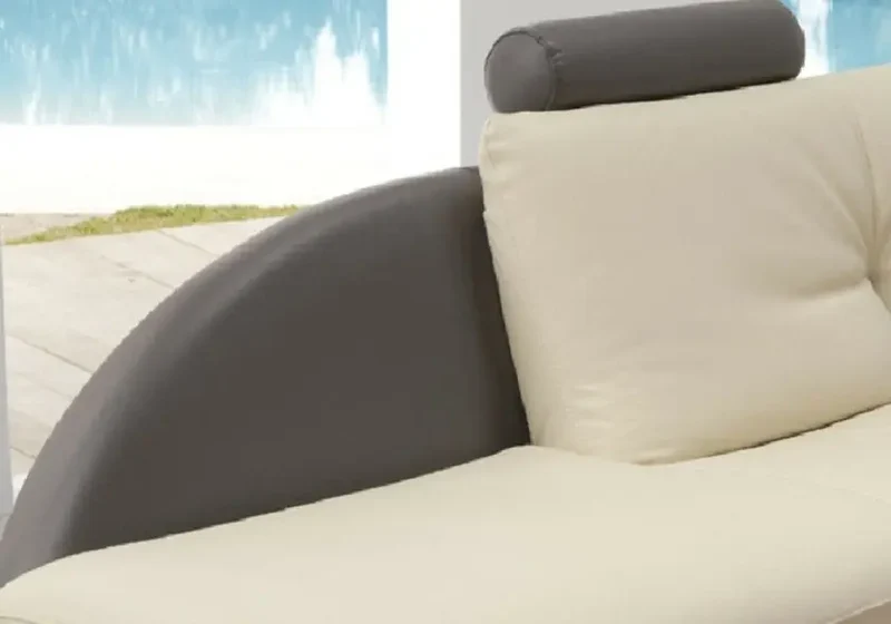 Canapé en cuir design bicolore - Bereni