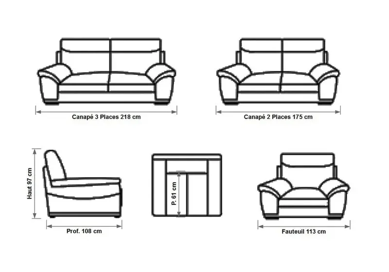 Canapé en cuir design blanc - Calino