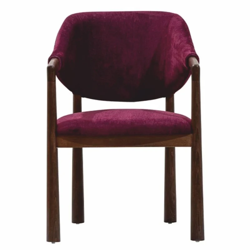 Casa Padrino Luxus Esszimmer Stuhl mit Armlehnen Lila / Dunkelbraun H. 87 cm