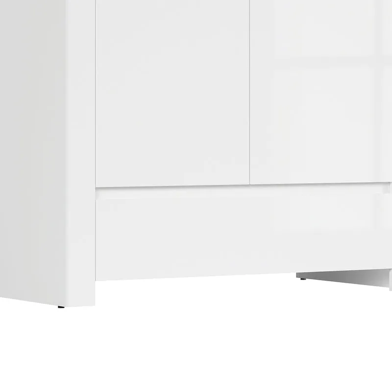 Armoire 2 portes 1 tiroir Hella Blanc et Bois