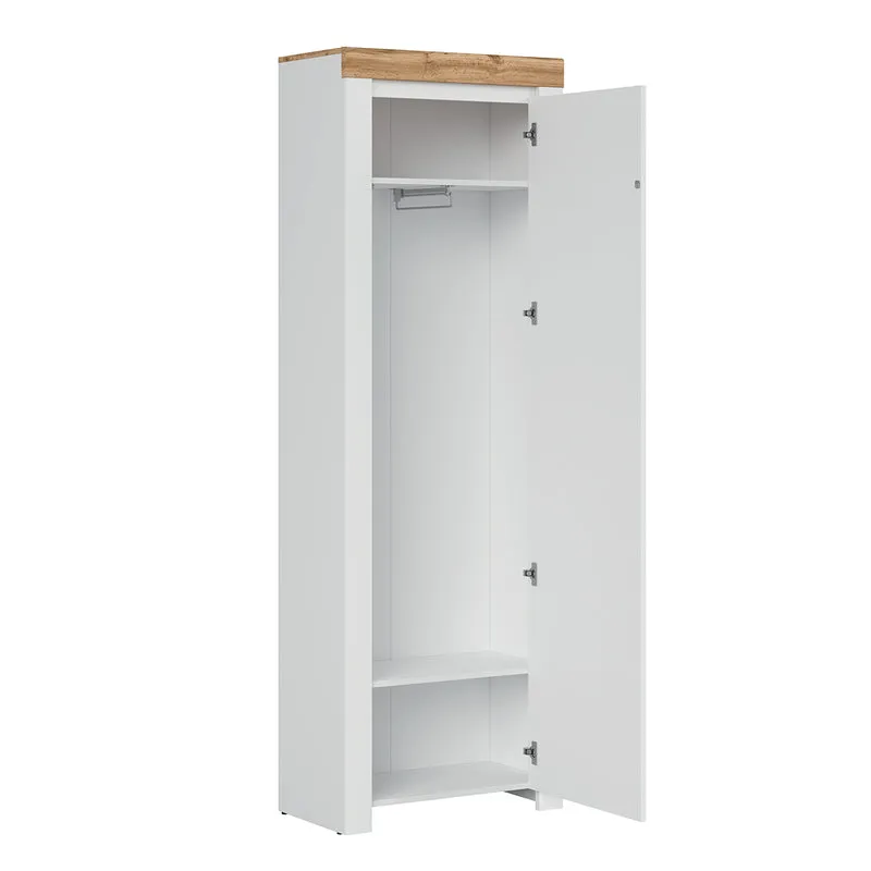 Meuble d'entrée 1 porte Hella Blanc et Bois