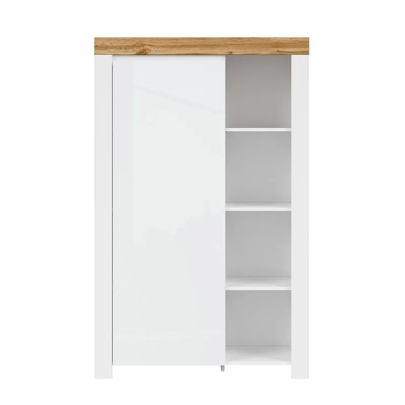 Bibliothèque 1 porte Hella Blanc et Bois