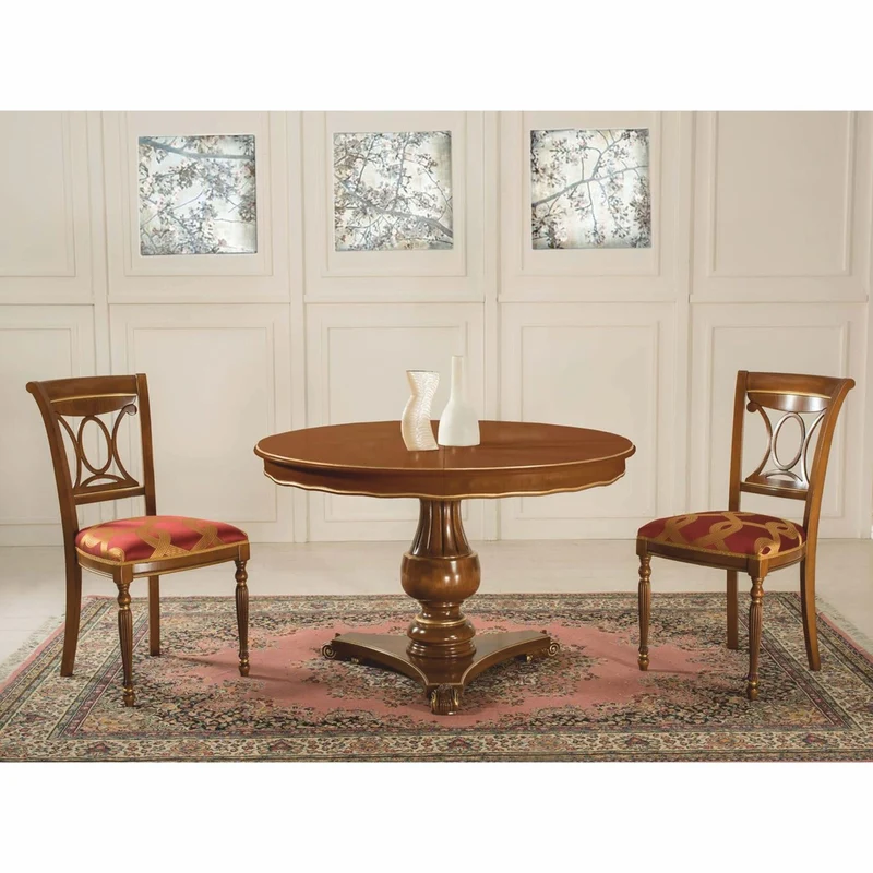 Casa Padrino Luxus Barock Esszimmer Stuhl Bordeauxrot / Gold / Braun - Made in Italy