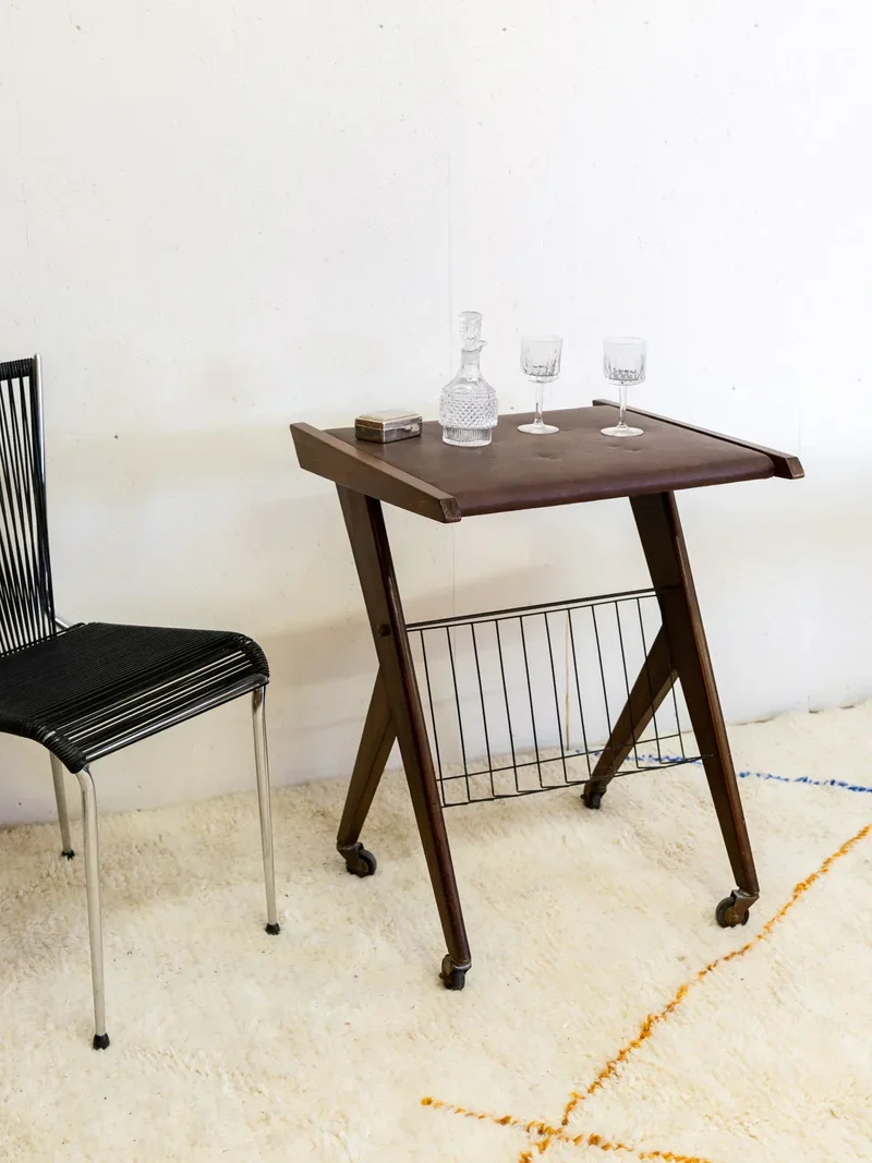 Henriette, la desserte en cuir de vachette N°157