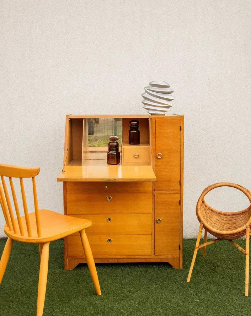 Honoré, le secrétaire 50's en bois blond N°129