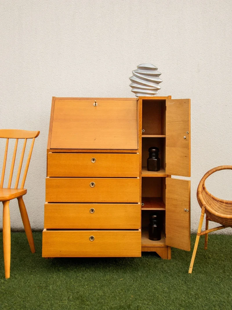 Honoré, le secrétaire 50's en bois blond N°129
