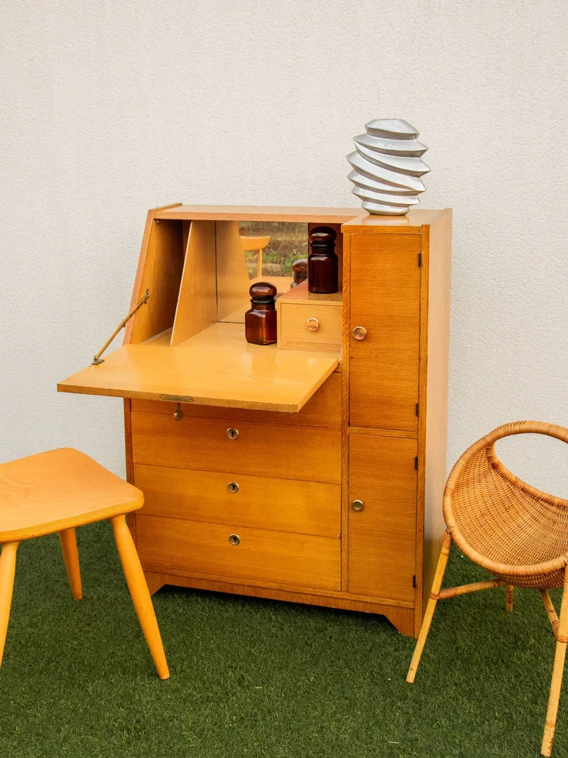 Honoré, le secrétaire 50's en bois blond N°129